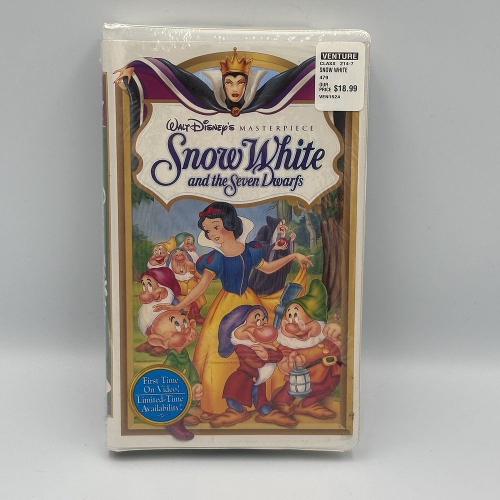 Walt Disney Snow White and the‎ Seven Dwarfs VHS Masterpiece NOS SEALED